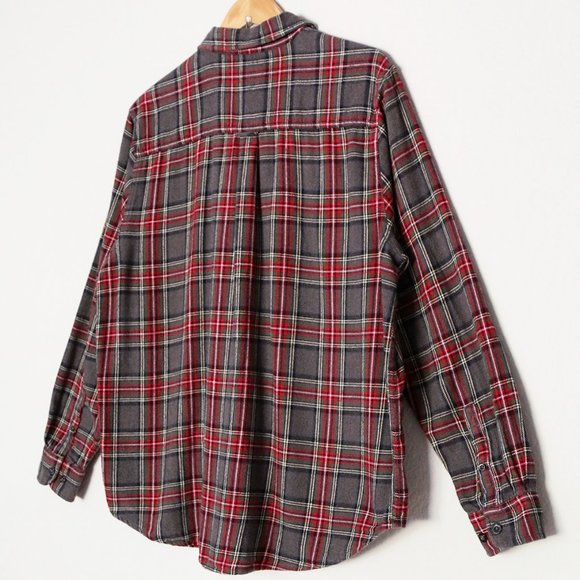 Woolrich Men's Ultimate Flannel Premium Brushed Cotton Shirt XL Red Gray Plaid - Picture 5 of 16